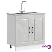 Kalmar Kitchen Bottom Cabinet, Betoninė pilka (Concrete), 80x46x81.5 cm
