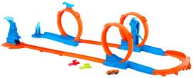automobiliu garazas - Mattel Hot Wheels trąsų prailginimų rinkinys – Trys kilpos, JDW39 - 1 nuotrauka