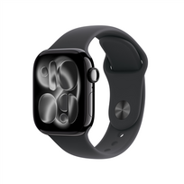 apple watch series 11 42mm - Apple Watch Series 11 GPS + Cellular 42mm Juodas (Jet Black) Aluminium Case su Juodu (Black) Sport Band - S/M - 2 nuotrauka