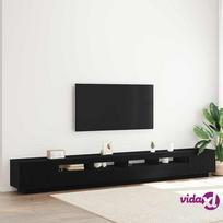 tv spintele 300 cm - vidaXL Televizoriaus spintelė 3 pcs Juoda (Black) 300 x 35 x 40 cm - 2 nuotrauka