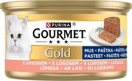 gourmet gold - PURINA Gourmet Gold Mousse šlapias kačių maistas su lašiša, 85 g - 1 nuotrauka