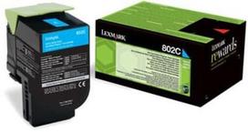 Toneris Lexmark 802C cyan | return | 1000 pgs| CX310dn / CX310n / CX410de / CX41