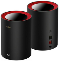 wifi 6 ghz marsrutizatorius - Cudy M3000 2-Pack Dual-Band (2.4 GHz / 5 GHz) Wi-Fi 6 (802.11ax) Juodas, Raudonas - 1 nuotrauka