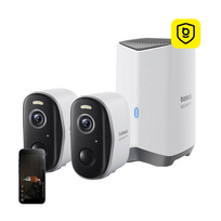 baseus n1 - Baseus Security N1 2K lauko kamerų rinkinys (2 kameros) – Baltas (White) - 3 nuotrauka