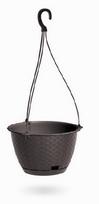 pakabinami vazonai plastikiniai - Plastikinis lauko vazonas RATOLLA ROUND W, pakabinamas, rudos sp. (Brown), Ø24 cm - 2 nuotrauka