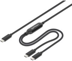 usb 100w laidas - Manhattan 355810 USB-C į USB-C krovimo kabelis 100W 2m Juodas (Black) - 1 nuotrauka