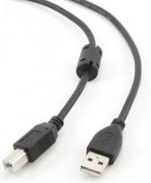 usb printer cable - Cablexpert CCFB-USB2-AMBM-1.5M USB 2.0 spausdintuvo kabelis 1.5 m Juodas (Black) - 1 nuotrauka