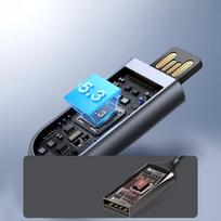 aux usb laidas - Joyroom JR-CB6 belaidis automobilinis imtuvas - pilkas (Gray) - 1 nuotrauka
