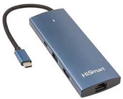 hdmi type c laidas - Extra Digital CA914357 USB Type-C to HDMI, LAN, 3x USB Type-A, 1x USB Type-C, PD100W, SD+TF - 1 nuotrauka