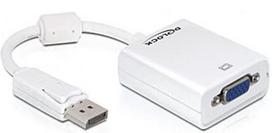 displayport kabelis 1.2 - Delock Adapter DisplayPort 1.2 to VGA Female Passive White - 1 nuotrauka