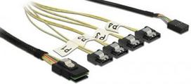 Delock Cable SFF-8087 to SATA x4 Black 1m