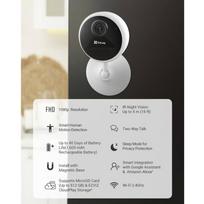 kamera vidaus - EZVIZ CS-CB1 vidaus akumuliatorinė kamera (1080P) Balta (White) - 2 nuotrauka