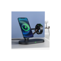 magsafe pakrovejas 3in1 - Qi 3in1 wireless charger Acefast E9 15W, MagSafe (black) - 2 nuotrauka