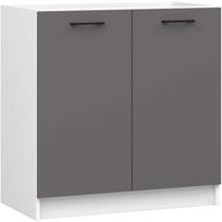 akord oliwia - Akord Oliwia S80ZL Apatinė virtuvinė spintelė, balta/pilka (White/Grey) - 1 nuotrauka