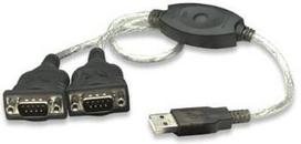 rs232 laidas - Manhattan Adapter USB to RS232 x2 - 2 nuotrauka