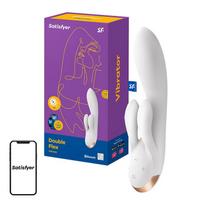 vibratorius klitor - Satisfyer Double Flex Klitorinis vibratorius Baltas (White) - 1 nuotrauka