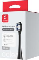 oclean brush - Oclean Delicate Care Kids dantų šepetėlio galvutės, juodos (Black), 6 vnt. - 1 nuotrauka