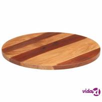 apvaliaja mediena - vidaXL Stalviršis, 60cm, akacijos medienos masyvas, apvalus, 25-27mm - 2 nuotrauka