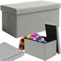 daiktadeze sulankstoma - Ruhhy Pilkas (Gray) sulankstomas pufas su daiktadėže 76x38x38 cm - 1 nuotrauka