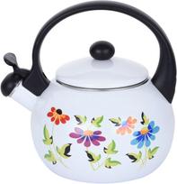 virduliai arbatinukas - Kamille 1030 Emaliuotas Virdulys 2.2L su Švilpuku Gėlės (Flowers) - 2 nuotrauka