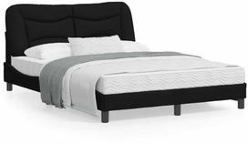 vidaXL Lovos rėmas su LED, 120x200 cm, juodas (Black)