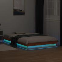 vidaXL LED lovos rėmas 140x190 cm, vaško rudas (Waxed Brown)