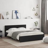 vidaXL Lovos rėmas su galvūgaliu, 150x200 cm, juodas (Black)
