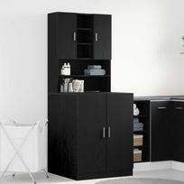 Skalbimo mašinos spintelė vidaXL 2 vnt, juoda ąžuolo (Black Oak)