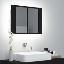vonios spinteles 45 - vidaXL Veidrodinė vonios spintelė su LED, Juoda (Black), 60 x 12 x 45 cm - 2 nuotrauka
