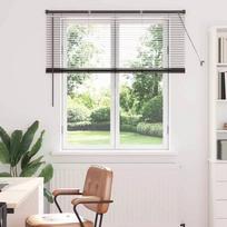 Žaliuzė su užuolaidomis vidaXL Juoda (Black) 130 x 130 cm, Aliuminis