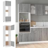 spintele mikrobangu - vidaXL Mikrobangų krosnelės spintelė Lyon, pilka (Gray) - 2 nuotrauka