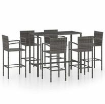 Lauko baldų komplektas vidaXL Sodo baro, pilkas (Grey), 7 dalių