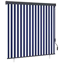 vidaXL Lauko roletas, mėlyna/balta (Blue and White), 160 x 250 cm