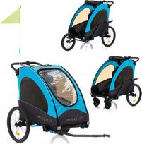 Guto Guto Priekaba, vežimėlis, bėgiojimas 3in1 Aluminium Deluxe Buggy PRO Juodas-Mėlyna