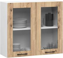Pakabinama virtuvės spintelė Akord Oliwia W80, balta/ąžuolo (White/Oak)