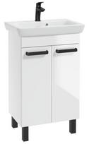 Vonios spintelė su praustuvu Deftrans Capri D55 + Porto 55, balta/juoda (White/Black)