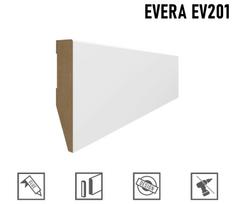 Grindjuostė MDF EVERA (EV201), balta (White), 80 mm, 2400 mm