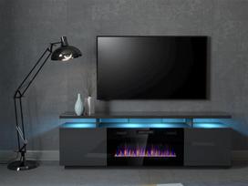 elektrinis stalo 180 - TV staliukas Cama Meble EVA, grafitas (Graphite), 180 cm x 40 cm x 52 cm, su elektriniu židiniu - 2 nuotrauka