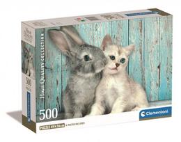 delione kates - Clementoni Dėlionė „Katė ir zuikis“, 500 vnt. 35539 - 2 nuotrauka
