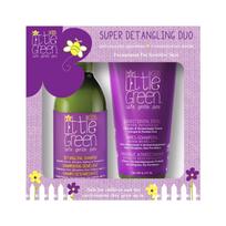 LITTLE GREEN KIDS SUPER DETANGLING DUO rinkinys plaukų priežiūrai vaikams: šampūnas 240 ml + kondicionierius 180 ml