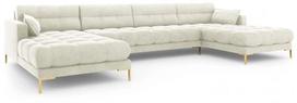 Sofa Micadoni Home Mamaia Velvet Panoramic, šviesiai ruda, 383 x 185 cm x 75 cm