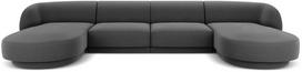Sofa Micadoni Home Miley Velvet Panoramic, pilka, 334 x 115 cm x 74 cm