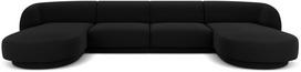 Sofa Micadoni Home Miley Velvet Panoramic, juoda, 334 x 115 cm x 74 cm