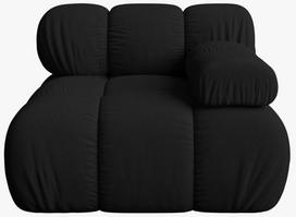 Modulinė sofa Micadoni Bellis 3D, juoda, dešininė, 94 x 94 cm x 64 cm