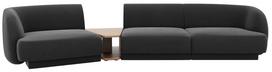 Modulinė sofa Micadoni Miley Blu 14, grafito, kairinė, 300 x 118 cm x 70 cm