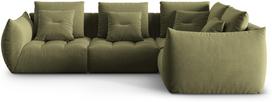 Modulinė sofa Micadoni Home Bloom Casino, žalia, dešininė, 316 x 216 cm x 95 cm