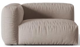 Modulinė sofa Micadoni Martina Structured, tamsaus smėlio spalva, kairinė, 121 x 106 cm x 75 cm