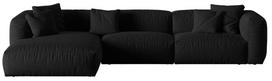 Modulinė sofa Micadoni Martina, juoda, kairinė, 332 x 176 cm x 75 cm