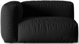 Modulinė sofa Micadoni Martina Structured fabric, juoda, kairinė, 121 x 106 cm x 75 cm