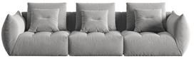 Modulinė sofa Micadoni Bloom Velvet, pilka, 332 x 106 cm x 95 cm